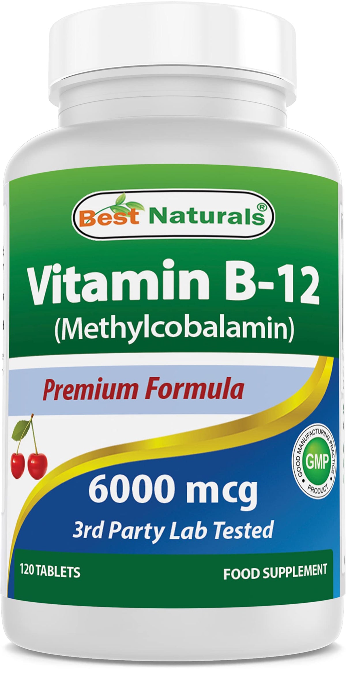 Best Naturals Vitamin B-12 6000 mcg 120 Tablets front view
