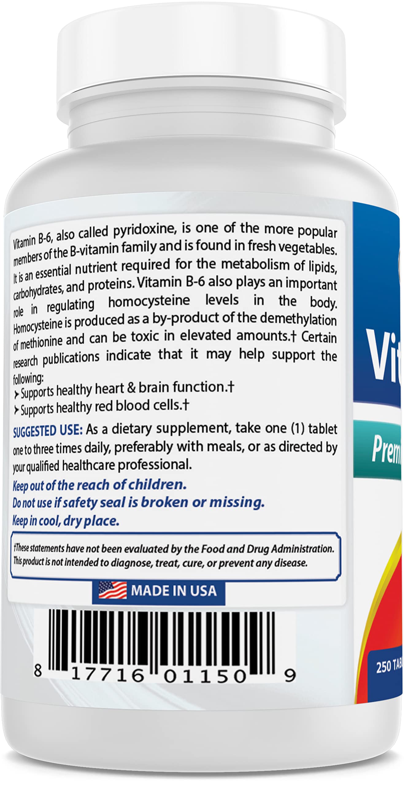 Best Naturals Vitamin B-6 25mg tablet in hand