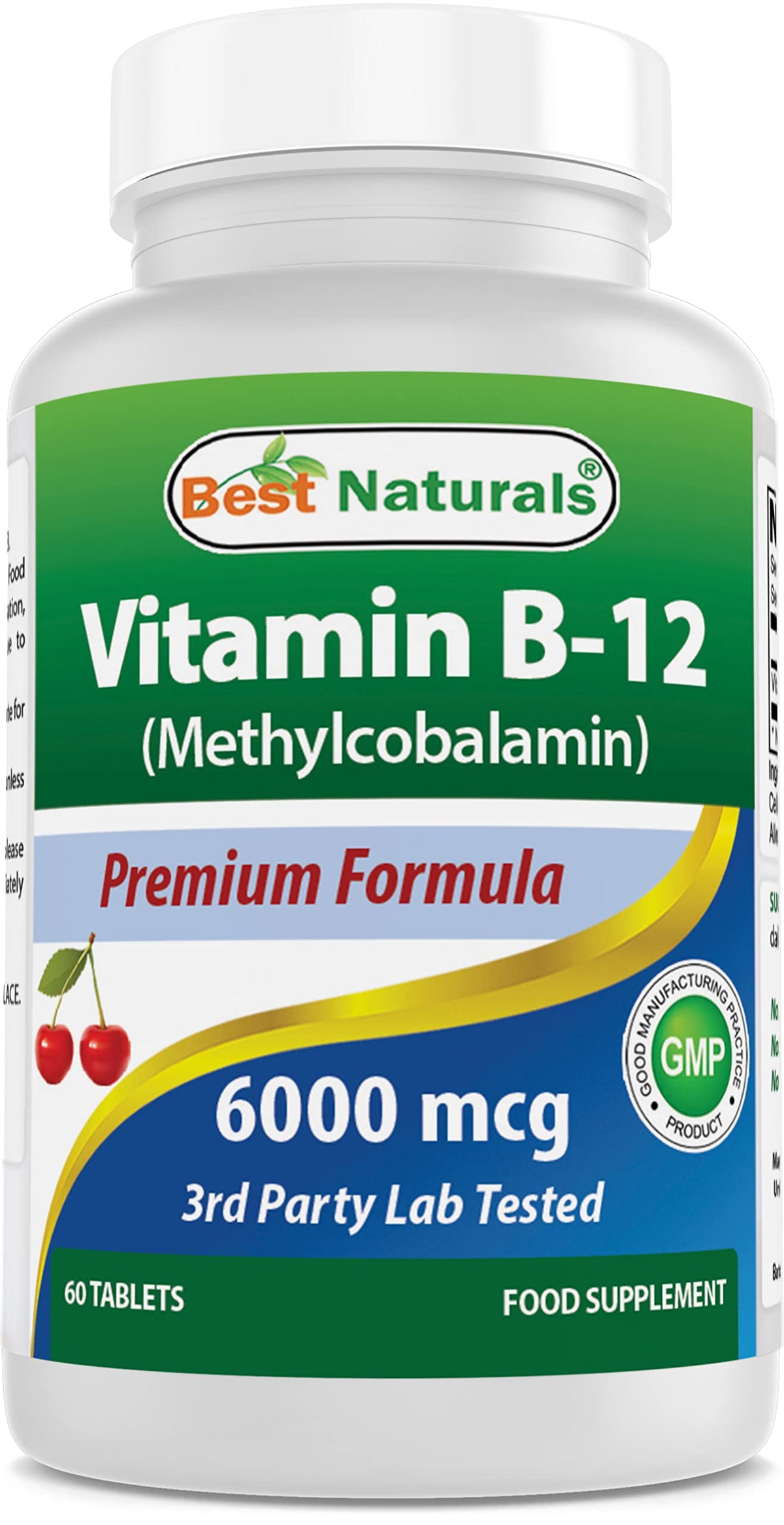 Best Naturals Vitamin B12 6000 mcg 60 Tablets front view