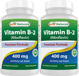 Best Naturals Vitamin B2 Capsules front view with label