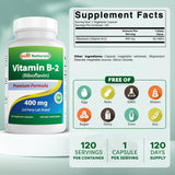 Best Naturals Vitamin B2 Capsules side view showing capsule