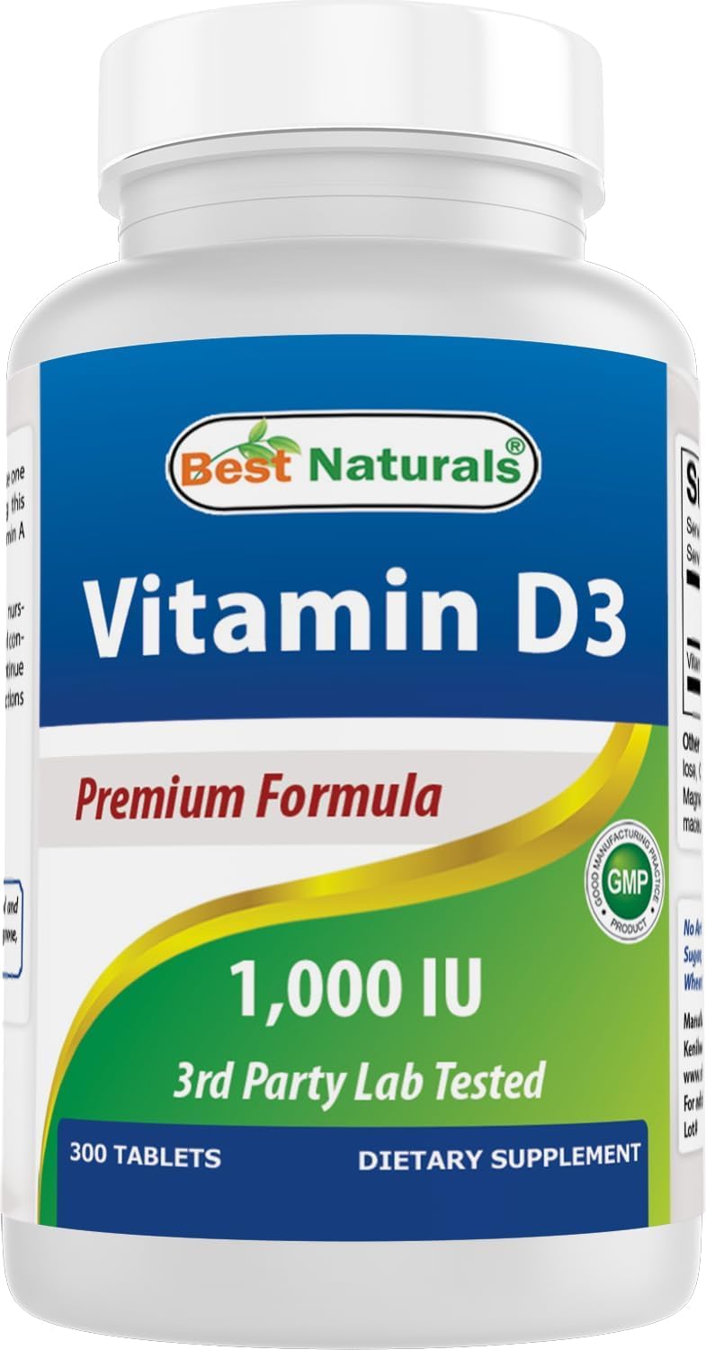Best Naturals Vitamin D3 300 Tablets bottle front view