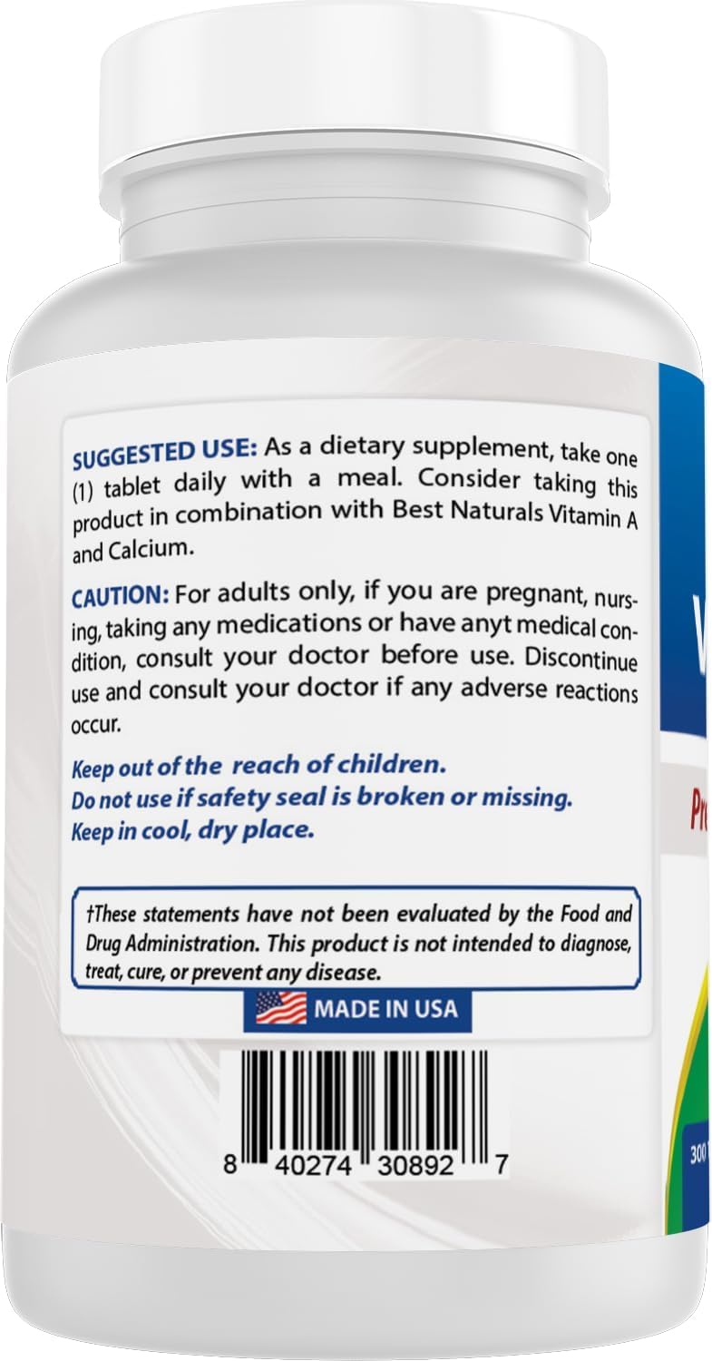 Best Naturals Vitamin D3 300 Tablets with measuring spoon