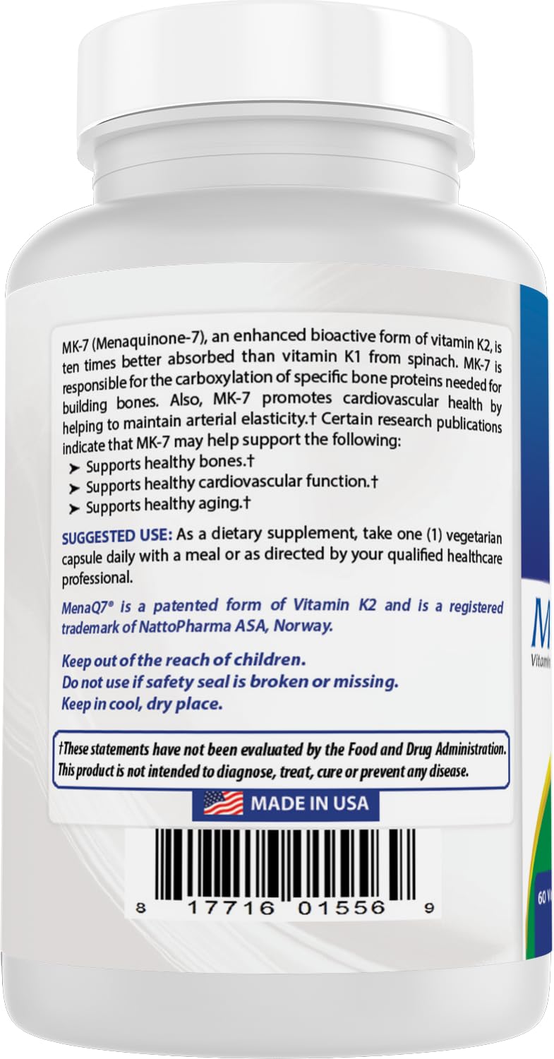 Best Naturals Vitamin K2 MK-7 100 mcg capsules in a hand