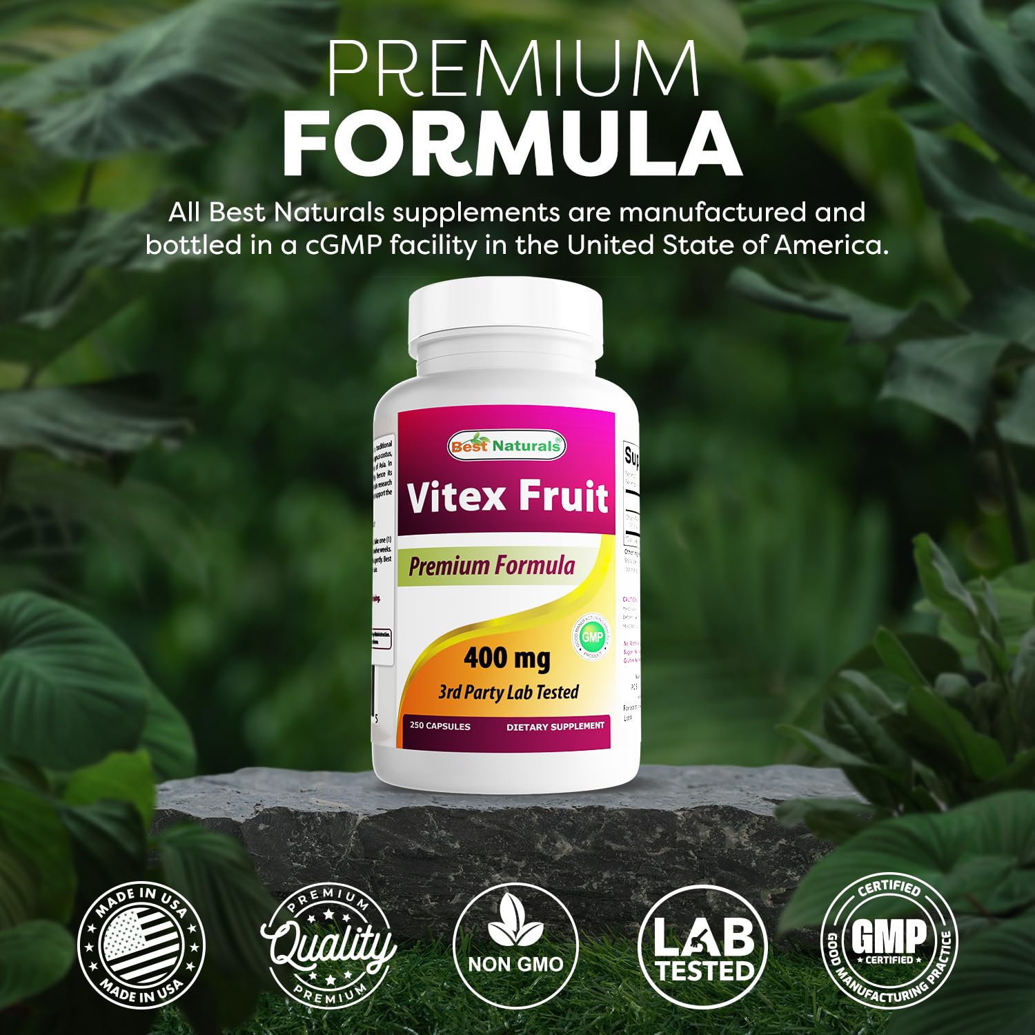 Best Naturals Vitex Chasteberry 400mg capsule ingredients list