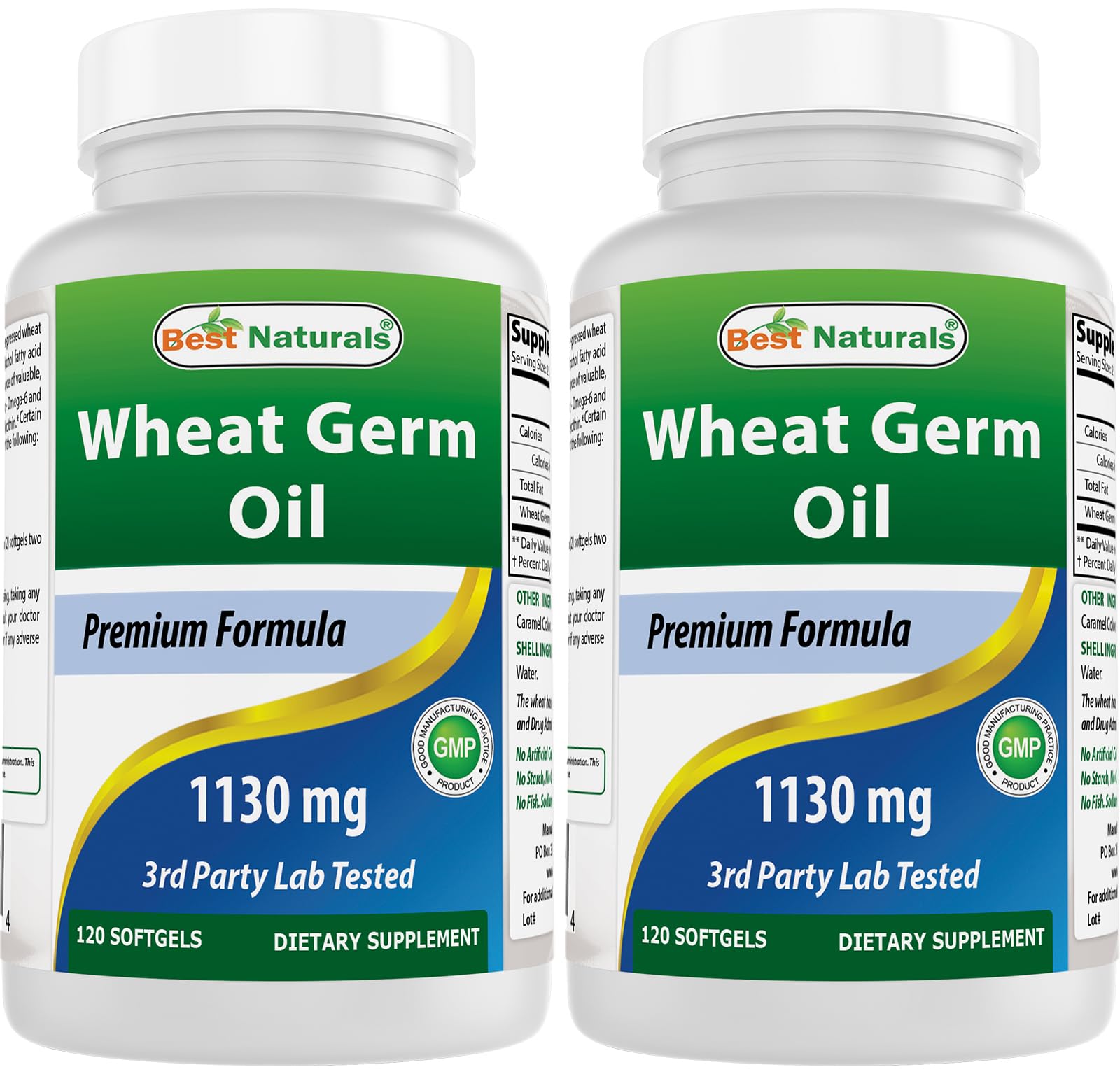 Best Naturals Wheat Germ Oil 1130mg softgels front view
