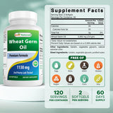 Best Naturals Wheat Germ Oil softgels close-up showing capsule