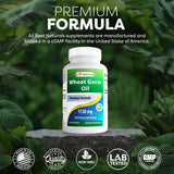 Best Naturals Wheat Germ Oil softgels on a wooden table