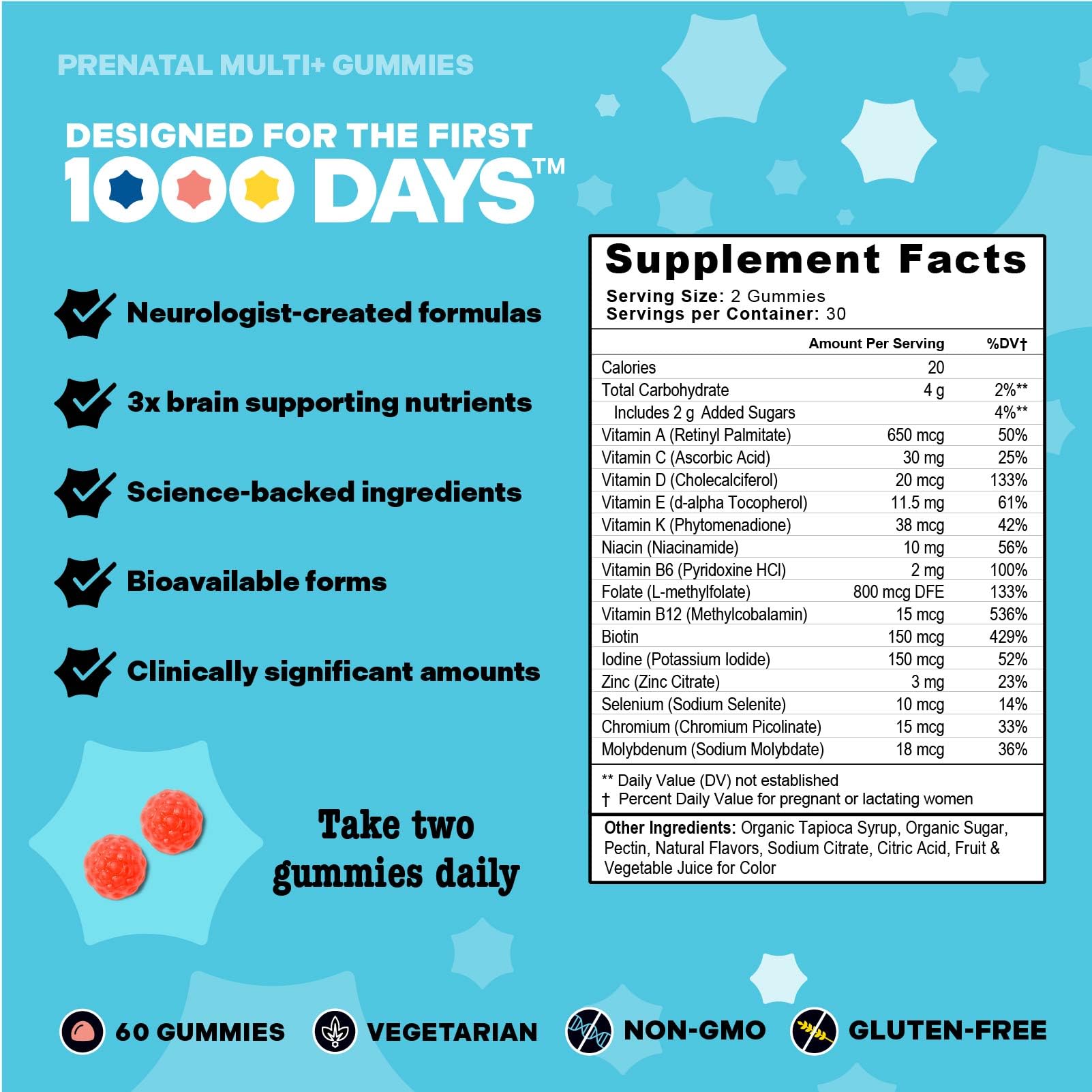 Best Nest Wellness Gummy Prenatal Vitamins displayed with fresh strawberries