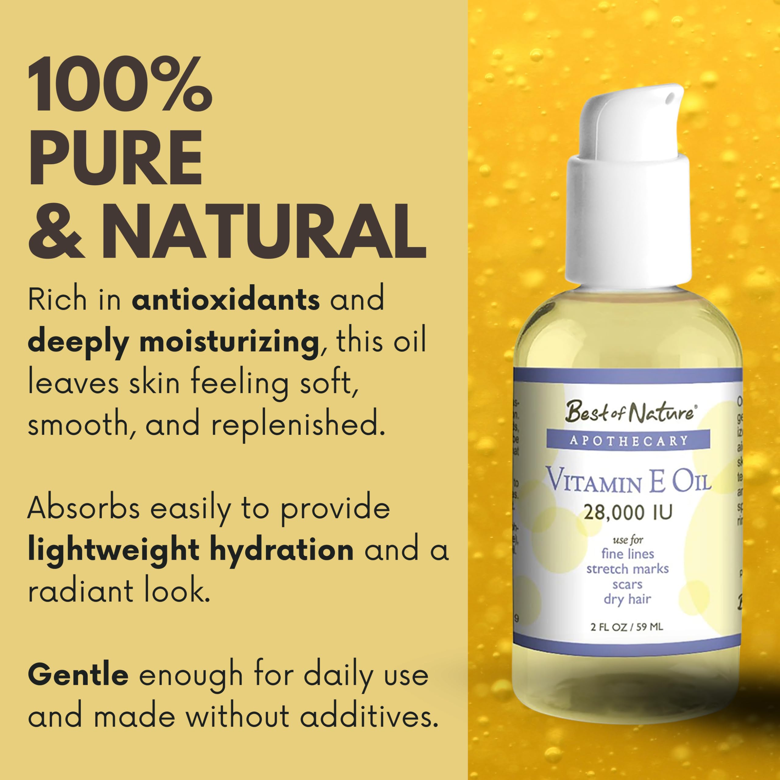 Best of Nature Vitamin E Oil with Coconut Oil 59g application on skin