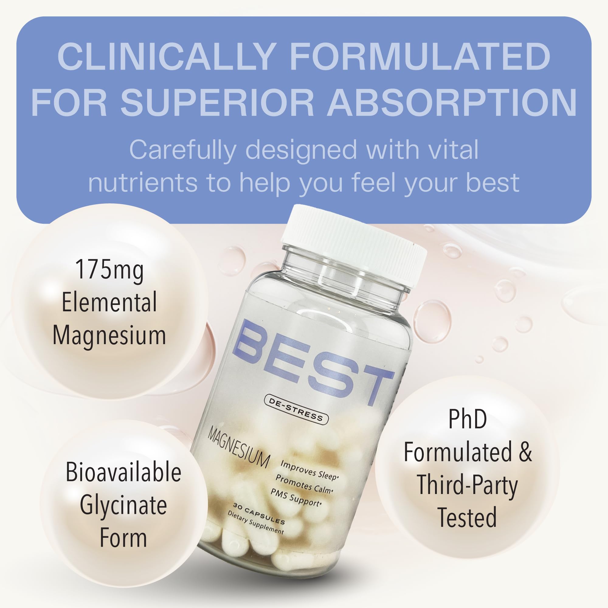 BEST Supplements Magnesium Glycinate 48g capsule close-up