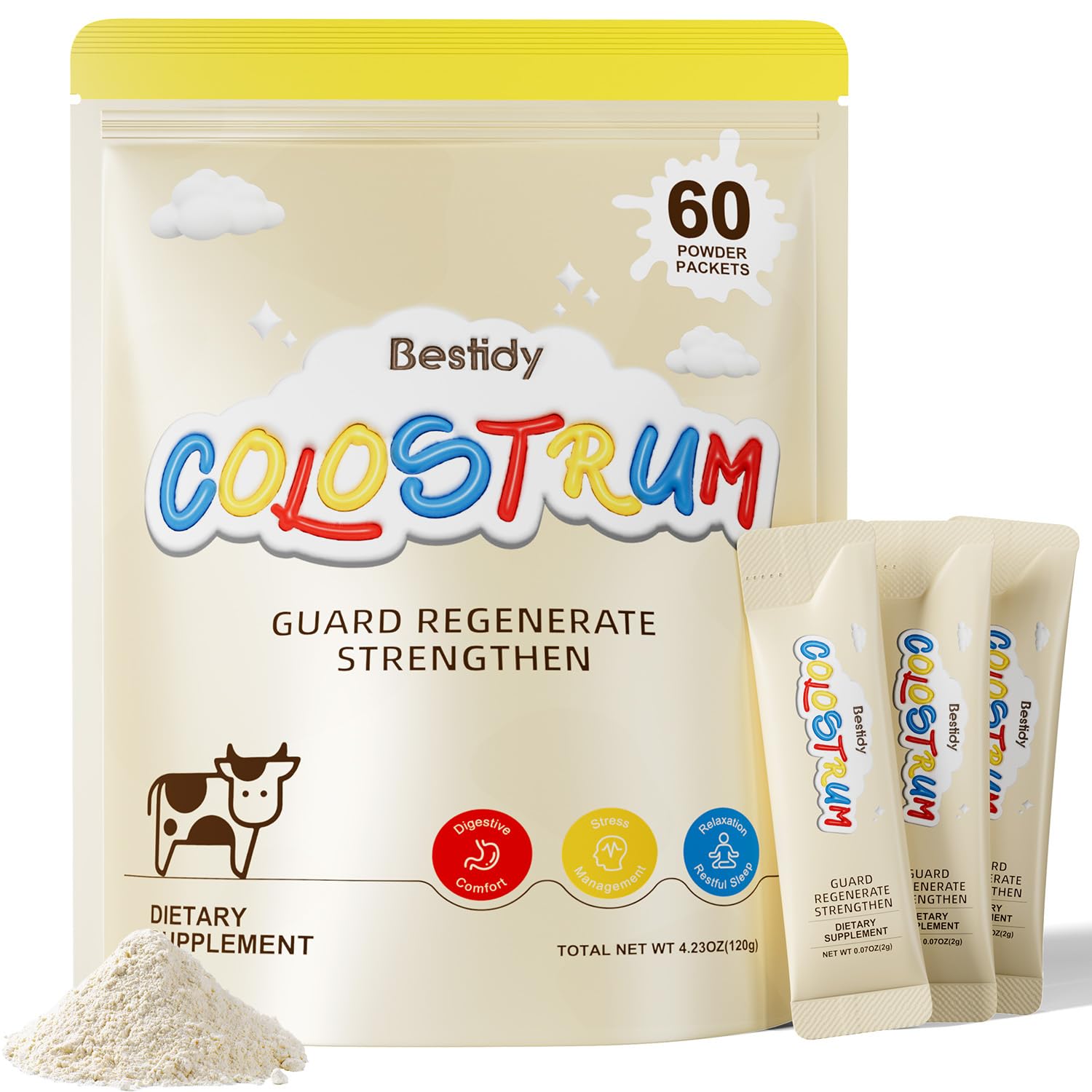 Bestidy Colostrum Powder Supplement front view packaging