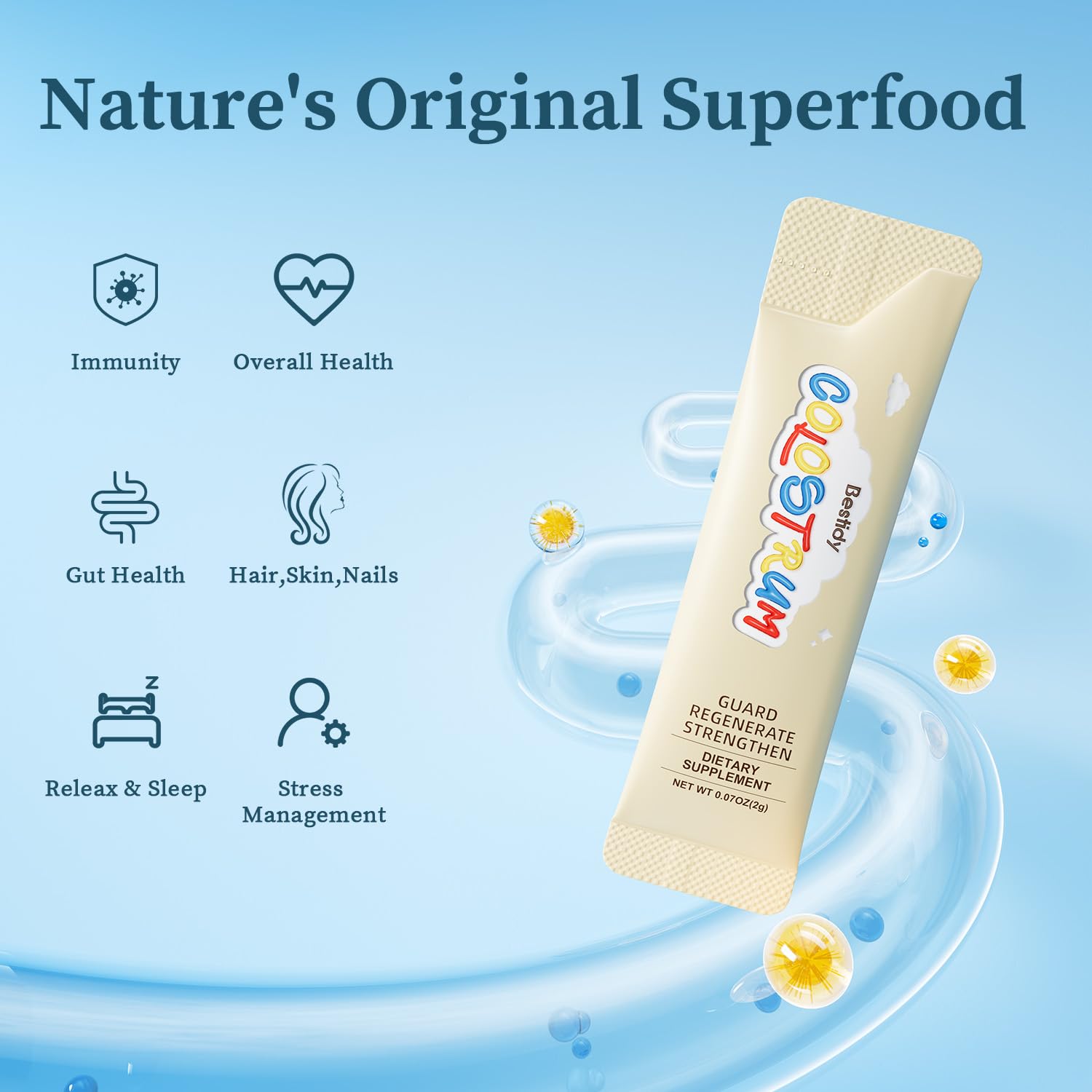 Bestidy Colostrum Powder Supplement side view packaging