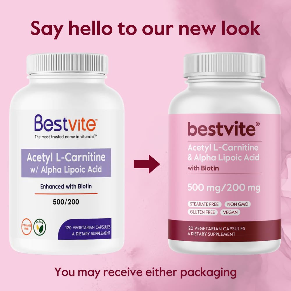 BESTVITE Acetyl L-Carnitine & Alpha Lipoic Acid product packaging