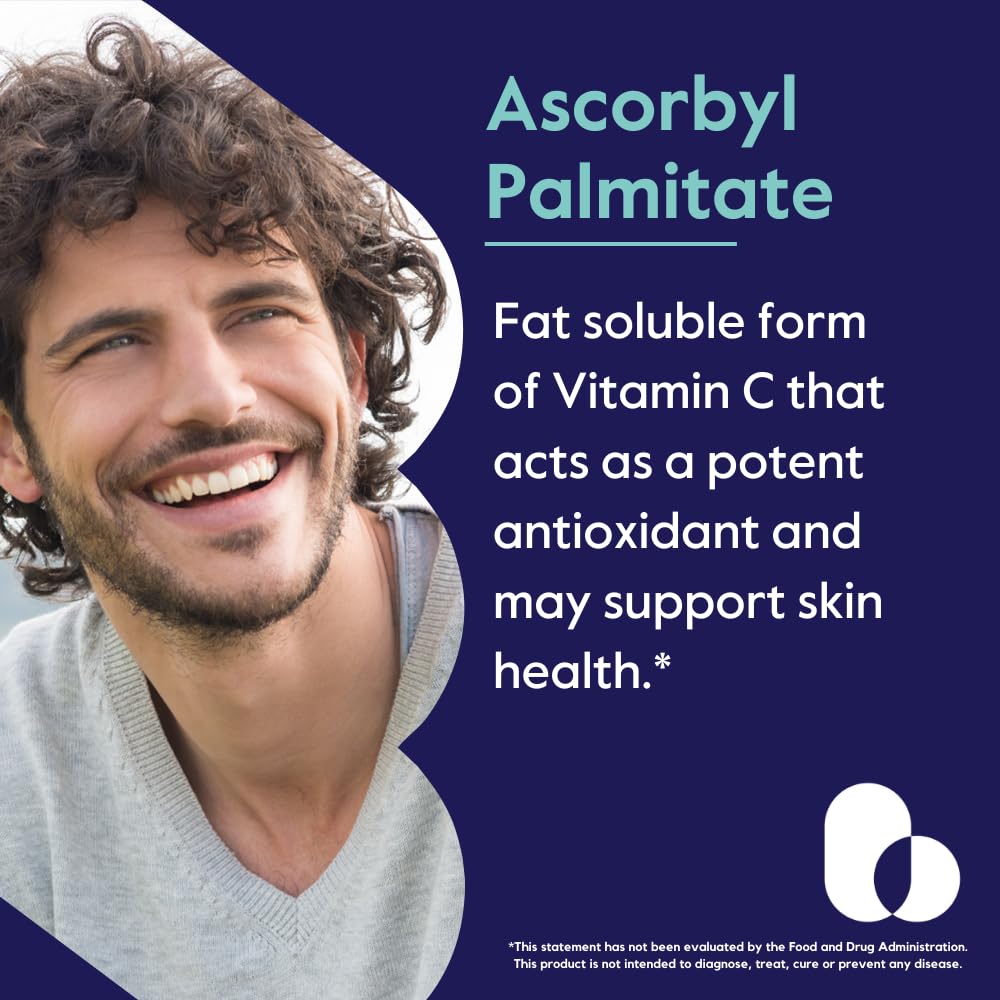 BESTVITE Ascorbyl Palmitate Vitamin C 500mg capsules on a wooden surface