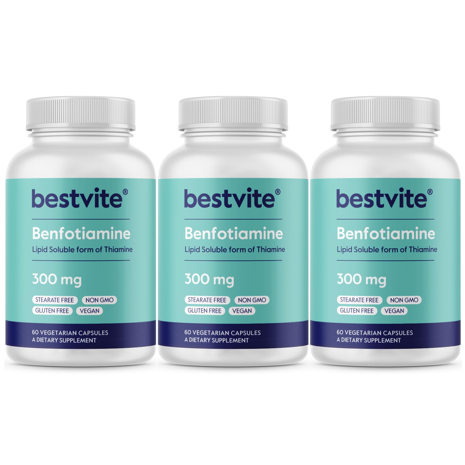 BESTVITE Benfotiamine 300mg capsules front view