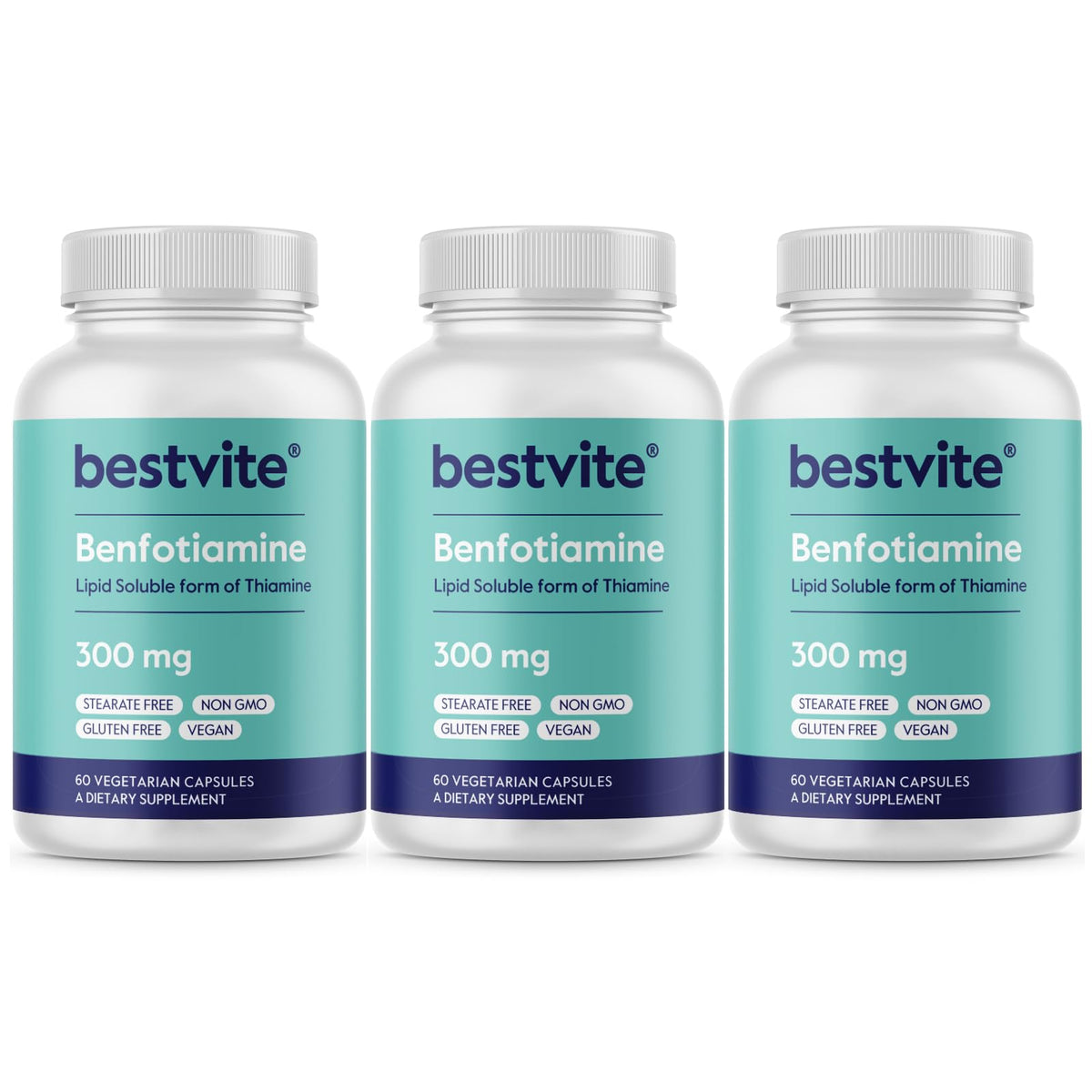 BESTVITE Benfotiamine 300mg capsules front view