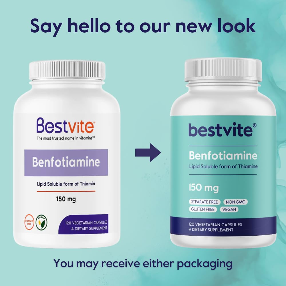 BESTVITE Benfotiamine capsules in a hand