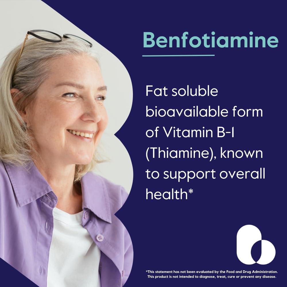 BESTVITE Benfotiamine Vitamin B-1 Supplement 300mg capsules side view