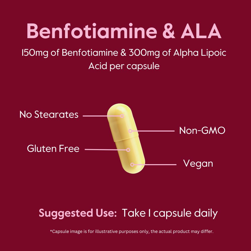 BESTVITE Benfotiamine with Alpha Lipoic Acid capsules on a wooden table