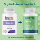 BESTVITE Biotin 10,000 mcg capsules packaging