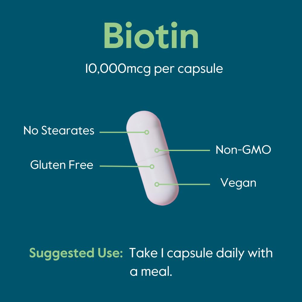 BESTVITE Biotin 10,000 mcg capsules with measuring spoon