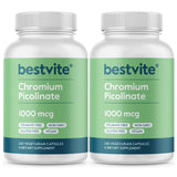 BESTVITE Chromium Picolinate 1000mcg 120 capsules front view