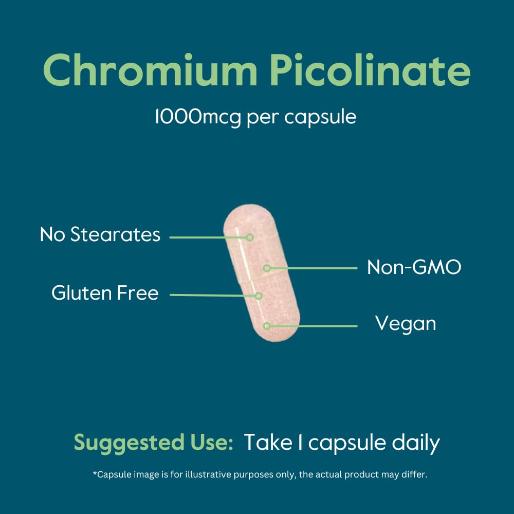 BESTVITE Chromium Picolinate capsules on a wooden table