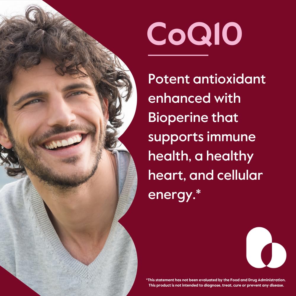BESTVITE CoQ10 Supplement 100mg side view of bottle