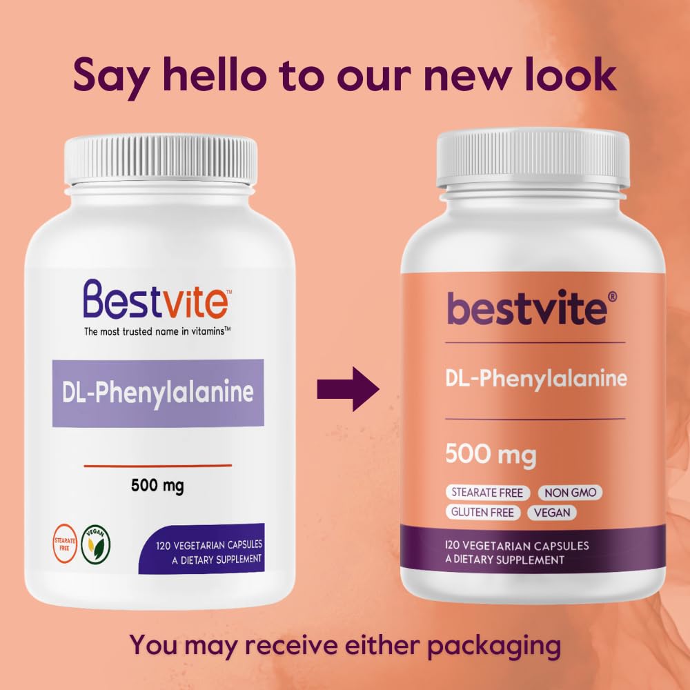 BESTVITE DL-Phenylalanine 500mg capsules with fresh herbs