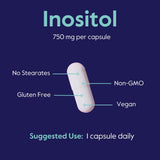 BESTVITE Inositol Capsules 750mg on a wooden table