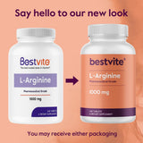 BESTVITE L-Arginine 1000mg supplement with a measuring spoon