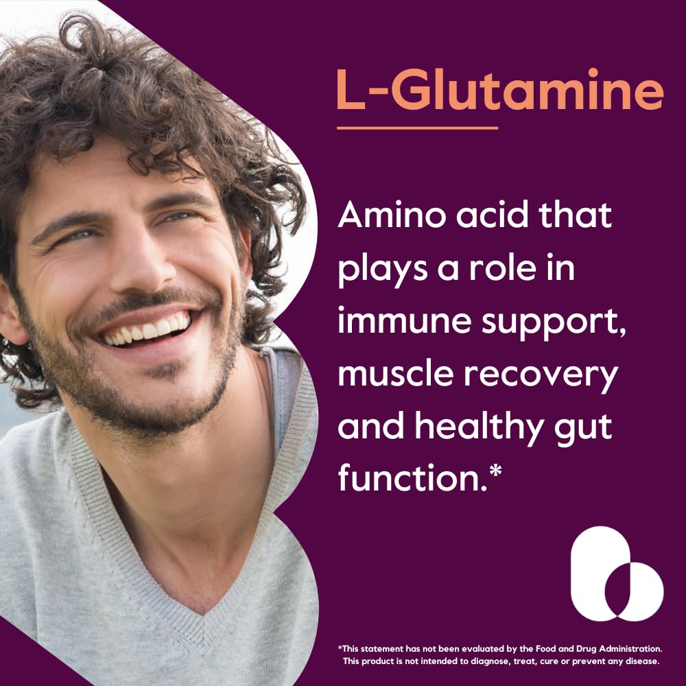 BESTVITE L-Glutamine 500mg bottle side view