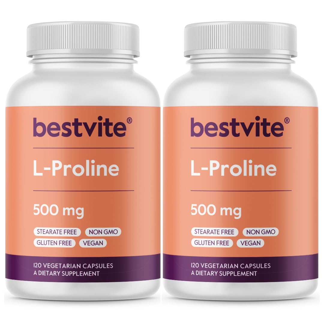 BESTVITE L-Proline 500mg supplement front view