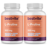 BESTVITE L-Proline 500mg supplement front view
