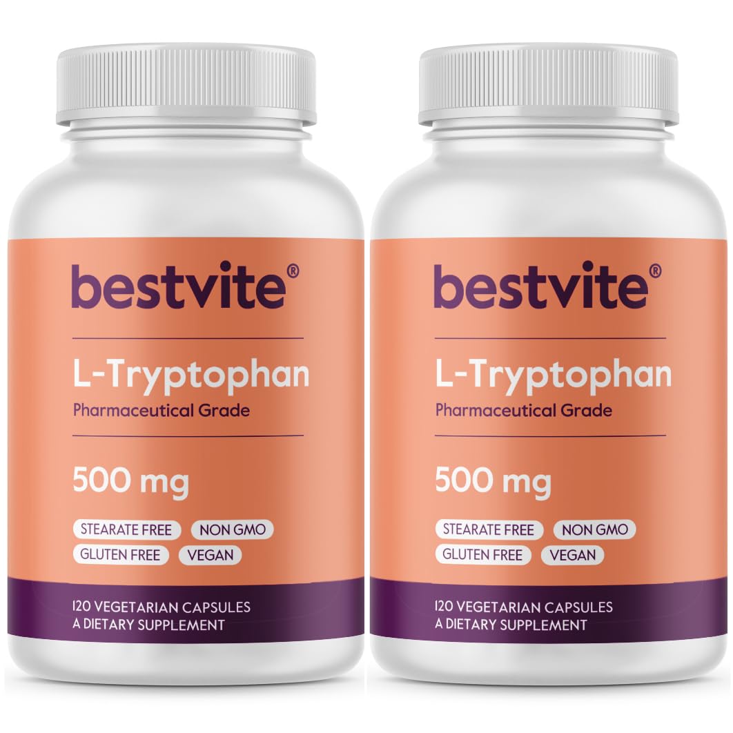 BESTVITE L-Tryptophan 500mg capsules front view