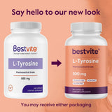 BESTVITE L-Tyrosine 500mg capsules open bottle