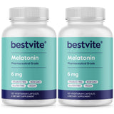 BESTVITE Melatonin 6mg capsules front view