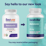 BESTVITE Melatonin bottle with a soft light background