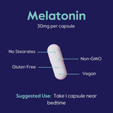 BESTVITE Melatonin Capsules 30mg ingredients list