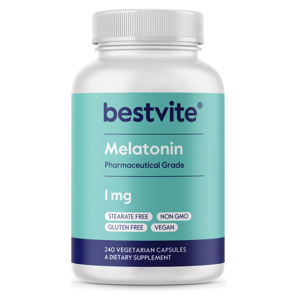 BESTVITE Melatonin Sleep Supplement 1mg front view of packaging