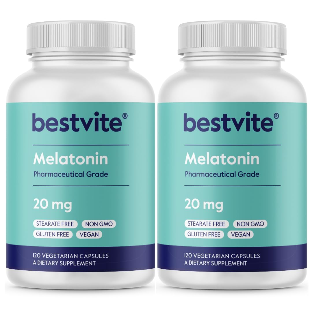 BESTVITE Melatonin Sleep Supplement 20mg 90 Capsules front view