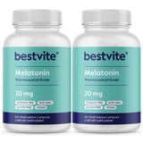 BESTVITE Melatonin Sleep Supplement 20mg 90 Capsules front view