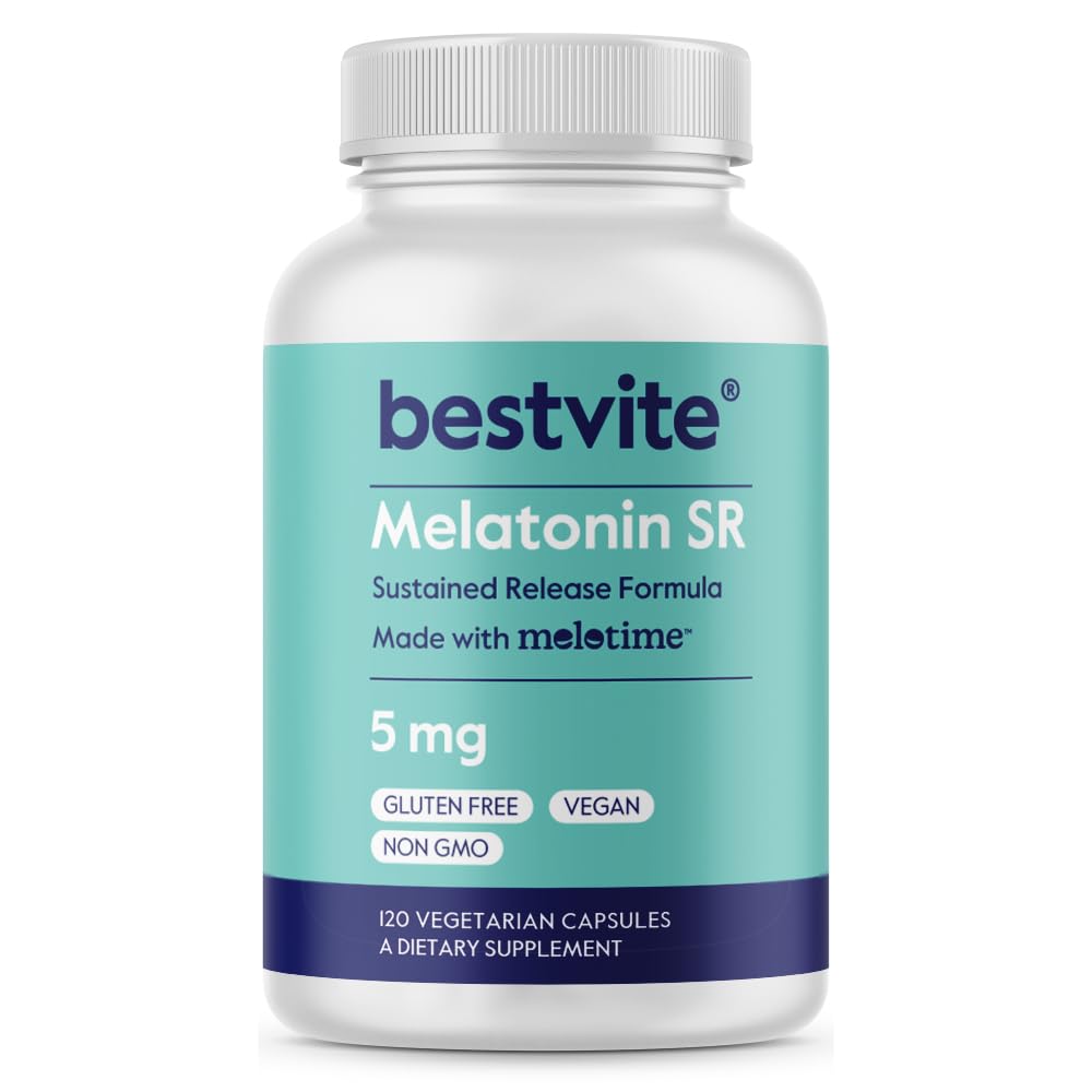 BESTVITE Melatonin SR 5mg 120 Veg Capsules front view