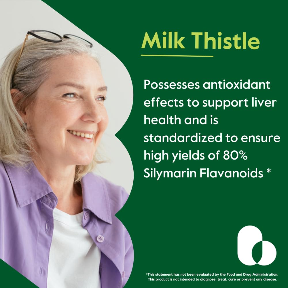 BESTVITE Milk Thistle Extract 300mg capsules side view