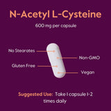 BESTVITE N-Acetyl L-Cysteine 600mg capsules with measuring spoon