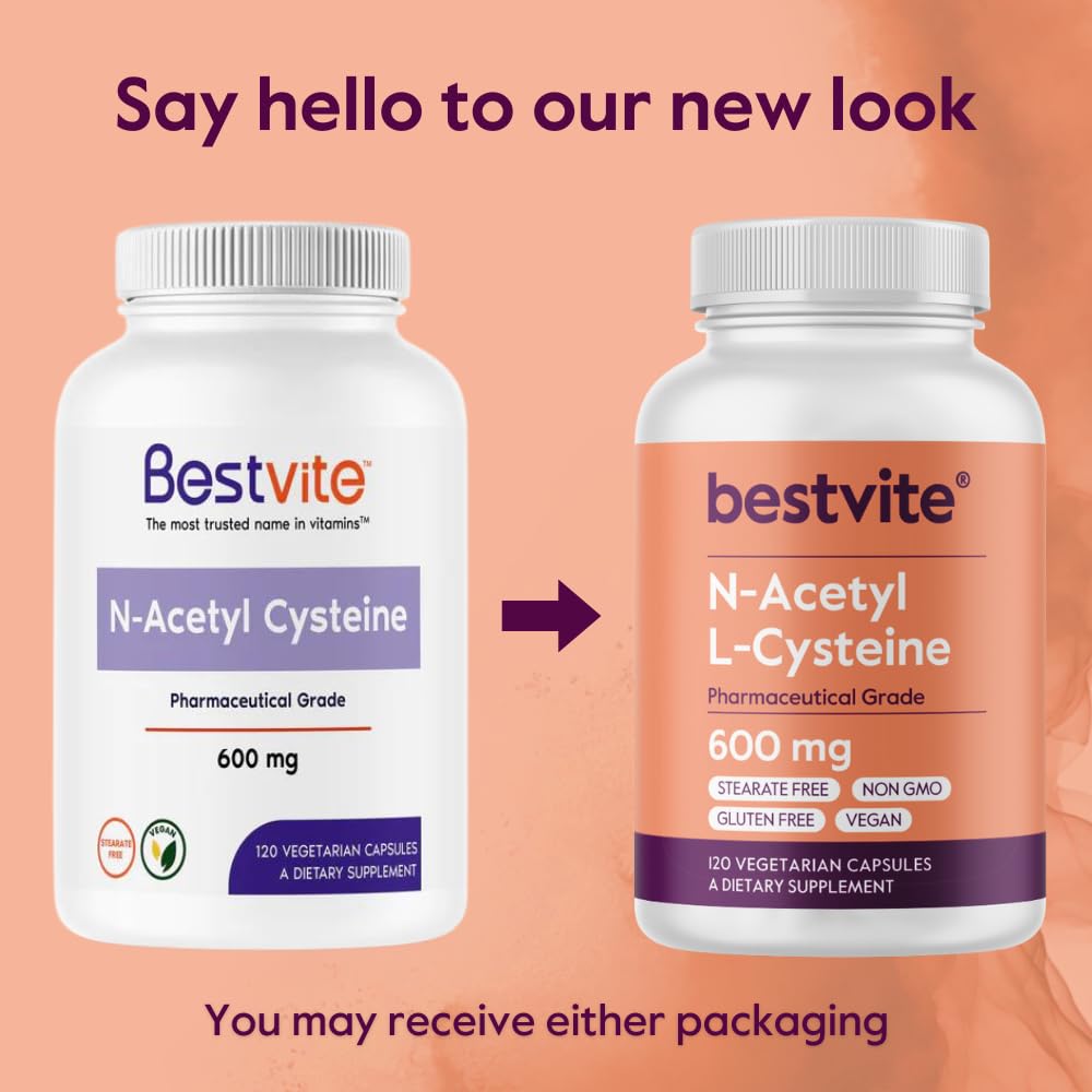 BESTVITE N-Acetyl L-Cysteine capsules and a glass of water