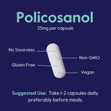 BESTVITE Policosanol Capsules 25mg close-up of the bottle