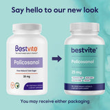 BESTVITE Policosanol Capsules 25mg side view showing capsule size