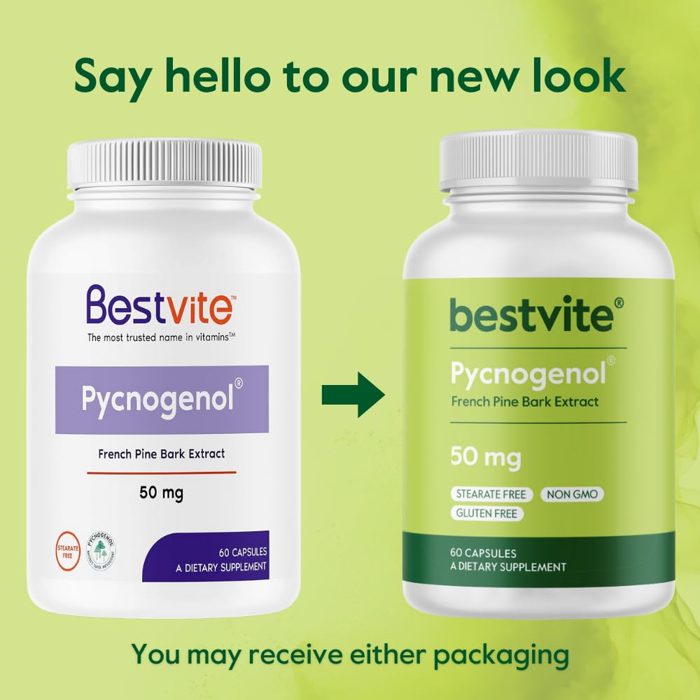 BESTVITE Pycnogenol capsules with ingredients list